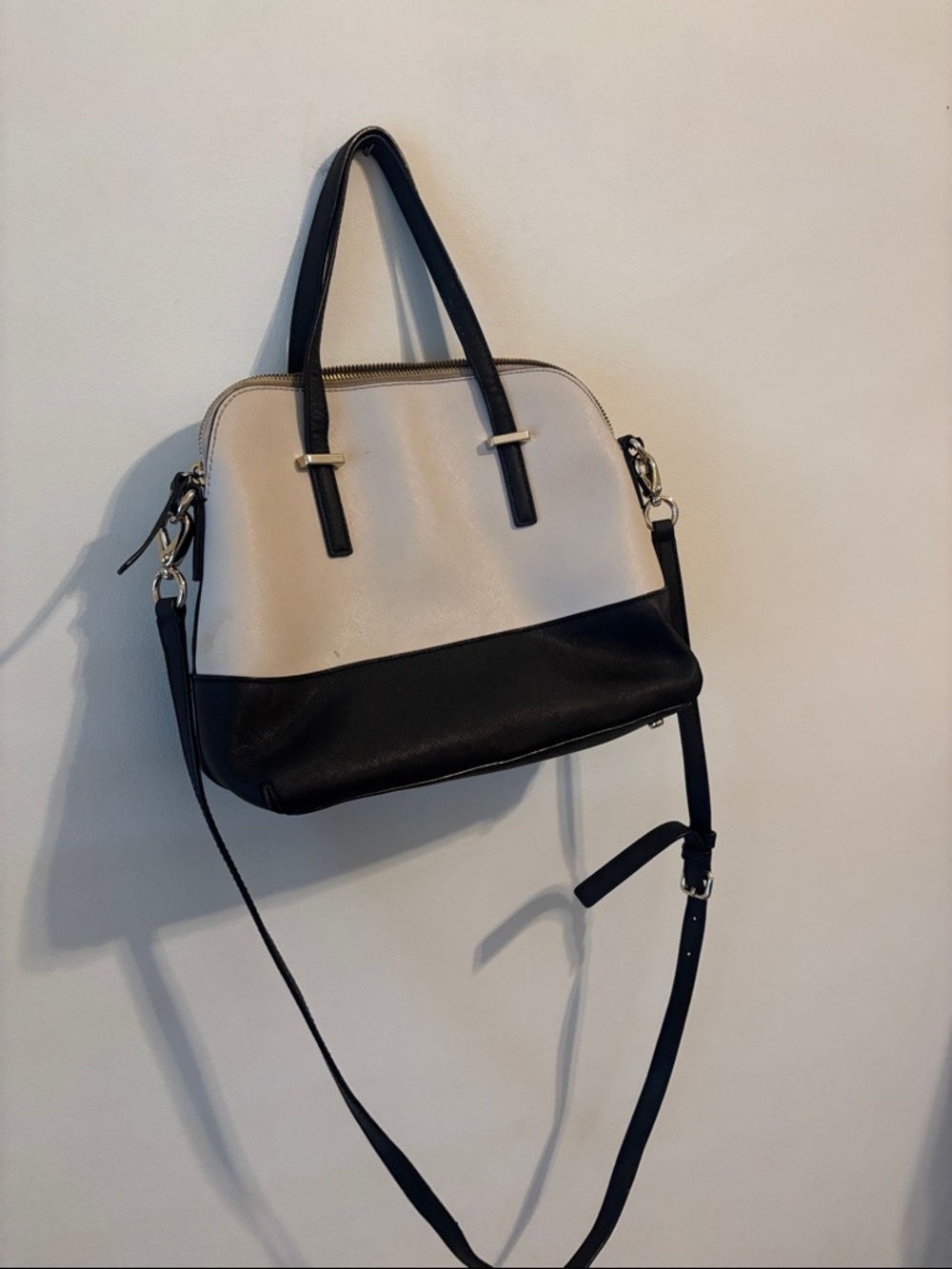 kate spade Two-Tone Cream and Black Satchel - Picture 3 of 5